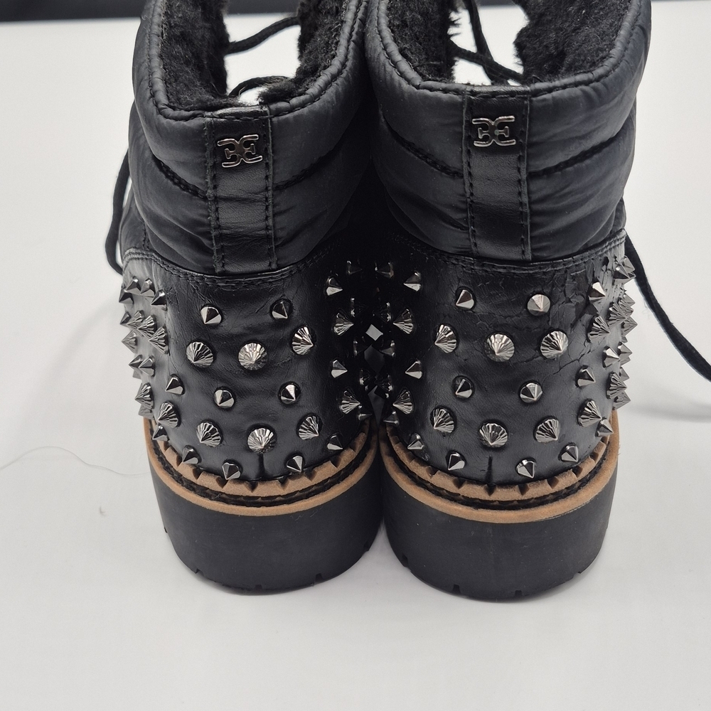 Sam Edelman Black Lug Sole Lace-Up Boots - Picture 2 of 7